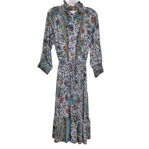 Paani Paisley Floral Midi Tiered Dress Boho Cottagecore Size Medium